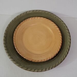 Lucca Z Gallerie Dinner and Salad Plates Hand Painted Rope Rim Collection